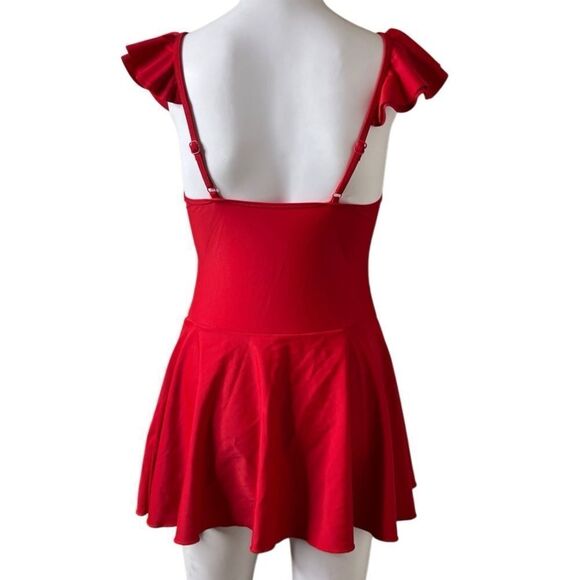 Shekini One Piece Skort Dress Red Size Small - Picture 3 of 3